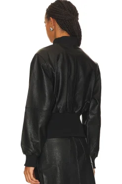 The Cropped Leather Bomber