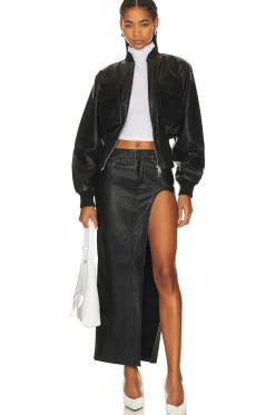 The Cropped Leather Bomber