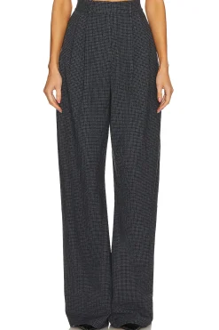 The High Waist Pleated Plaid Trouser