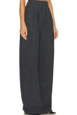 The High Waist Pleated Plaid Trouser