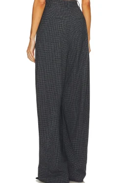 The High Waist Pleated Plaid Trouser