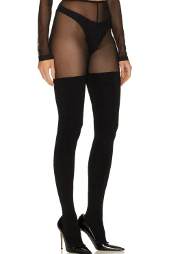 Thigh High Spliced Legging With Footsie
