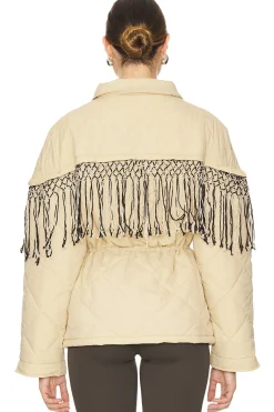 Tiara Puffer With Handknitted Tassels