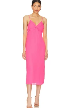 Twist Front Midi Dress