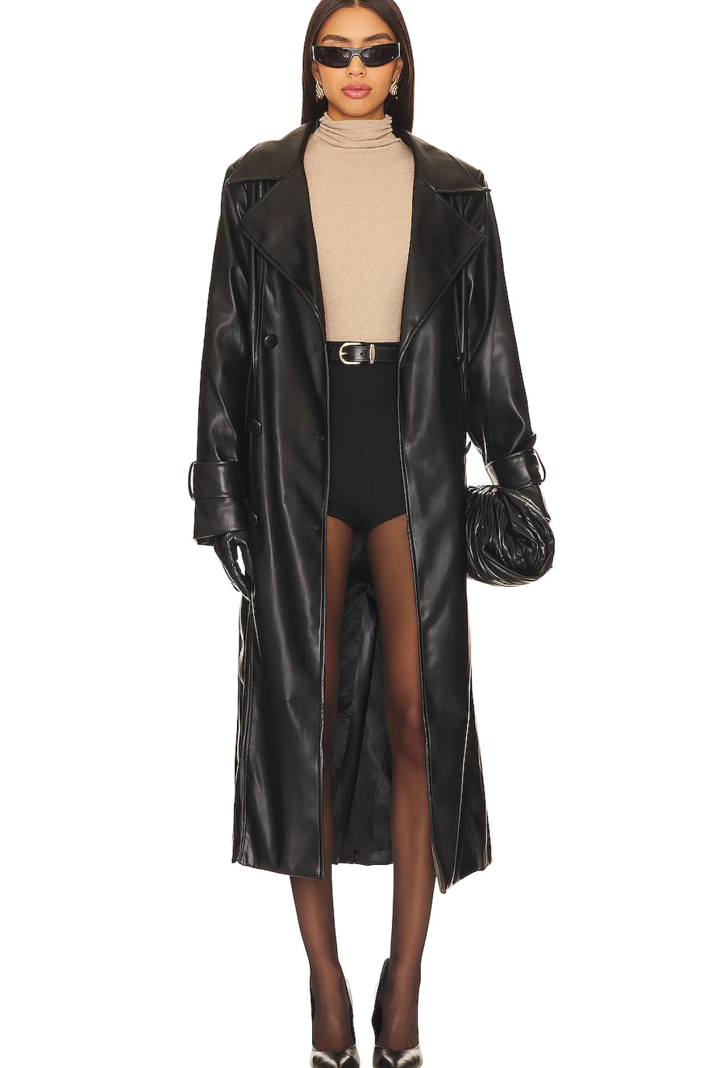 Tyra Faux Leather Trench