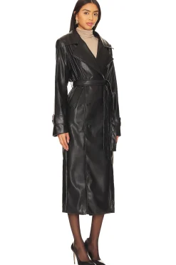 Tyra Faux Leather Trench