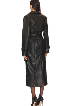 Tyra Faux Leather Trench