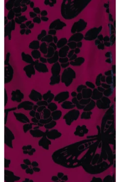 Velvet Burnout Low Rise Midi Skirt