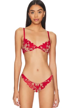 Velvet Lily Embroidery Demi Bra