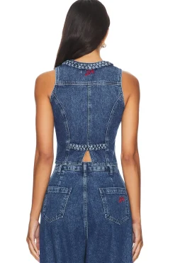 Vintage Wash Isla Denim Waistcoat