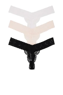 Violet Lace Thong 3 Pack