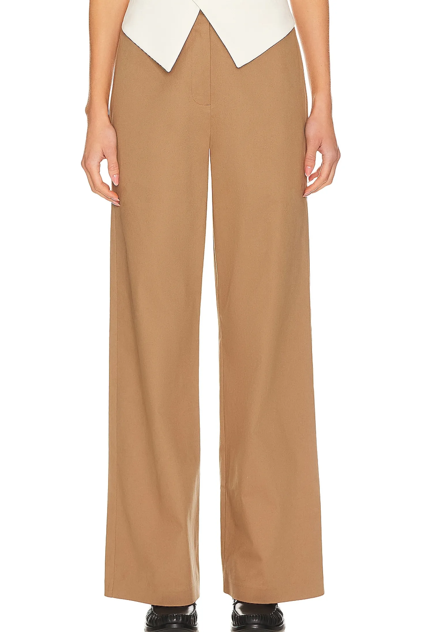 Waist Detailed Wide Leg Pants