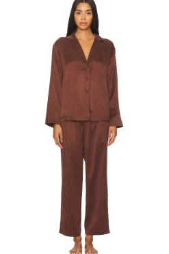 Washable Silk Long Sleeve Pant Set