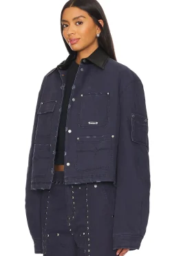 Washed Cotton Quilted Cropped Jacket