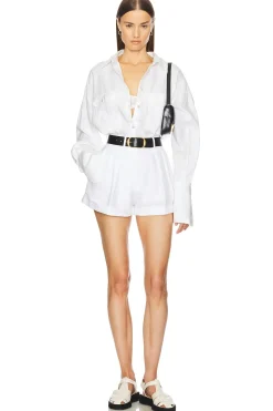 Washed Linen Pleated Short