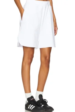 White Embroidered Fleece Shorts
