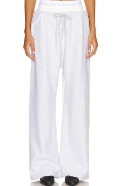 Wide Leg Sweatpant With Exposed Brief