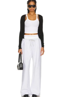 Wide Leg Sweatpant With Exposed Brief