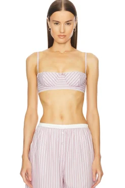 Wide Stripe Poplin Bra