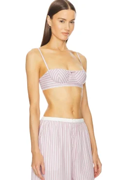 Wide Stripe Poplin Bra