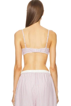 Wide Stripe Poplin Bra