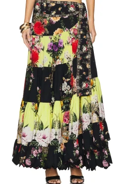 Wrap Skirt With Gathered Panels