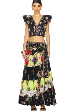 Wrap Skirt With Gathered Panels