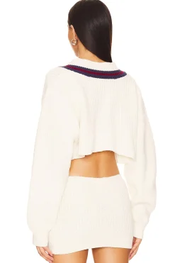 X DANIELLE GUIZIO Crop Rib Knit Pullover Sweater