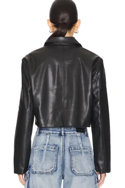 x Emily Gemma Gabriella Faux Leather Jacket