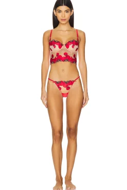 x REVOLVE Tomato Embroidery Longline Bra