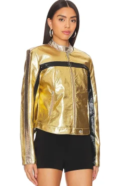 x REVOLVE x We The Free FAST LANE METALLIC Faux Leather Jacket
