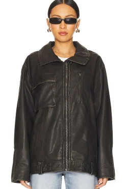 x We The Free Buckle Up Faux Leather Jacket