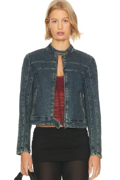 x We The Free Fast Lane Denim Moto Jacket