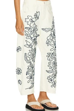 x We The Free Soutache Good Luck Barrel Jean In Ivory Combo