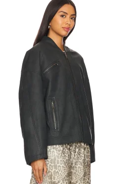 x We The Free Vinny Faux Leather Bomber