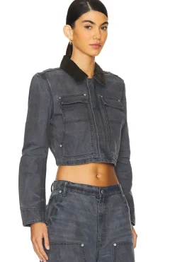 Zip Front Shrunken Workwear Jacket