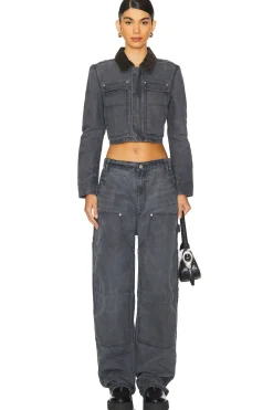 Zip Front Shrunken Workwear Jacket