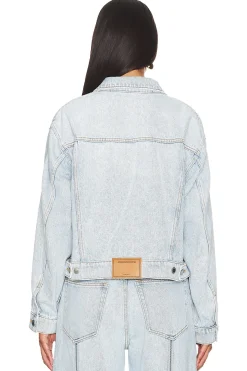 Zipped Sleeve Rounded Trucker Jacket